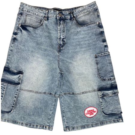Swag Country Acid Washed Denim Shorts