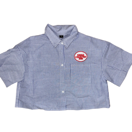 Swag Country Button Crop Blue - W